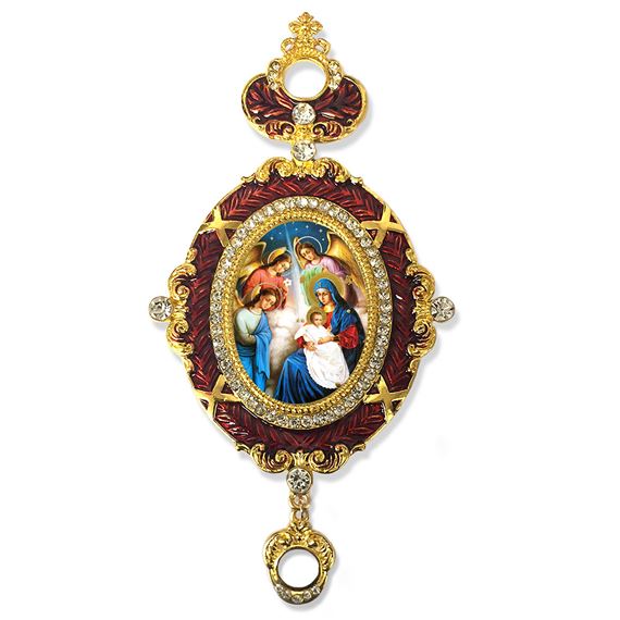 NATIVITY RED ENAMELED WALL ORNAMENT