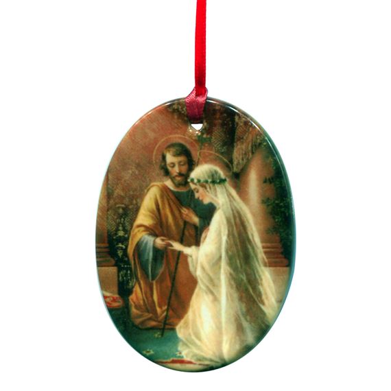 MARRIAGE OF JOSEPH AND MARY PORCELAIN ORNAMENT
