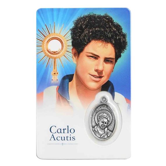 CARLO ACUTIS -  HOLY CARD WITH MEDAL
