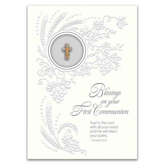 FIRST COMMUNION GREETING CARD - BLESSINGS ON YOUR FIRST COMMUNION