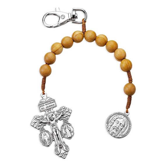 HOLY FACE & PARDON CRUCIFIX BACKPACK/BELT LOOP ROSARY CLIP