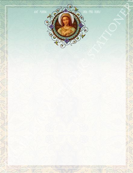 AVE MARIA STATIONERY - PACK OF 50 SHEETS (8½” x 11")