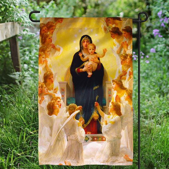 QUEEN OF THE ANGELS GARDEN FLAG