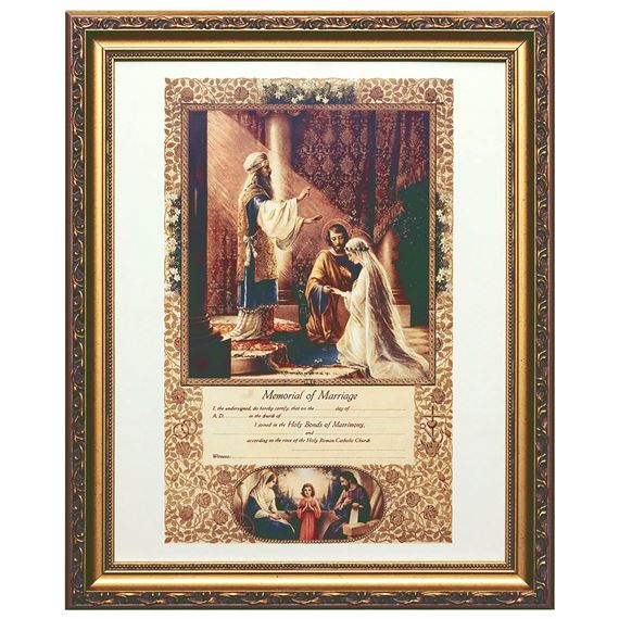 MARRIAGE CERTIFICATE FRAMED ARTWORK - 13" X 16"