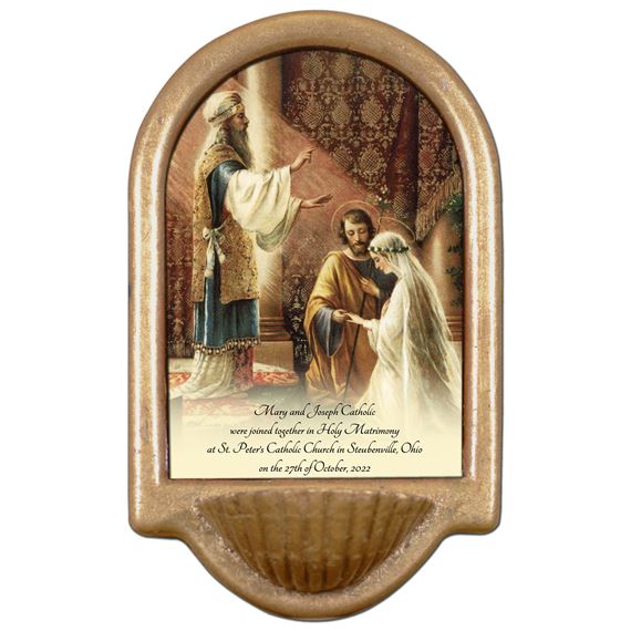 PERSONALIZED HOLY WATER FONT - MARRIAGE OF ST JOSEPH AND MARY
