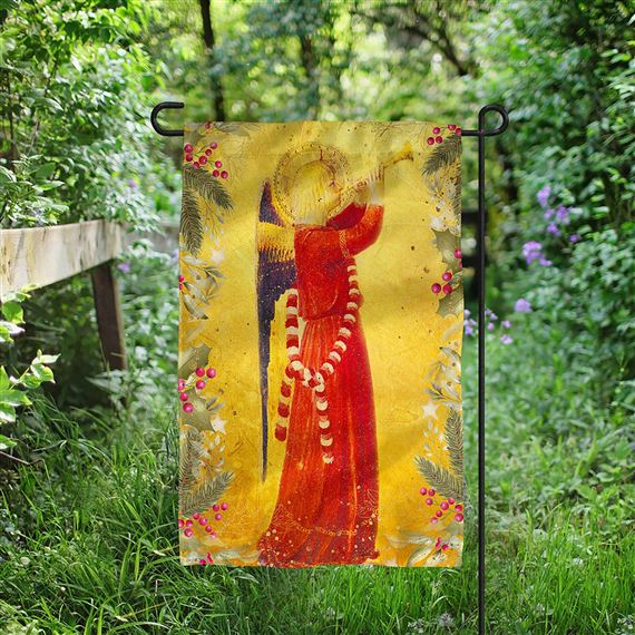TRUMPETING ANGEL GARDEN FLAG