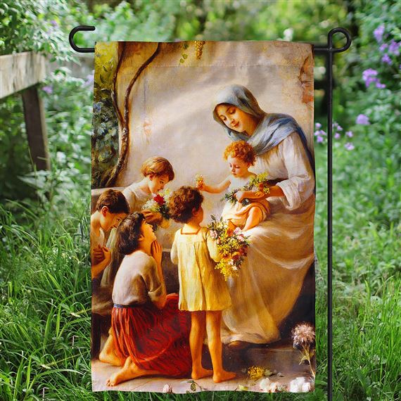 MARY AND THE CHILDREN GARDEN FLAG