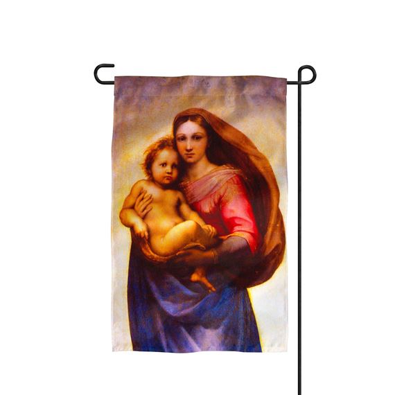 SISTINE MADONNA BY RAPHAEL GARDEN FLAG
