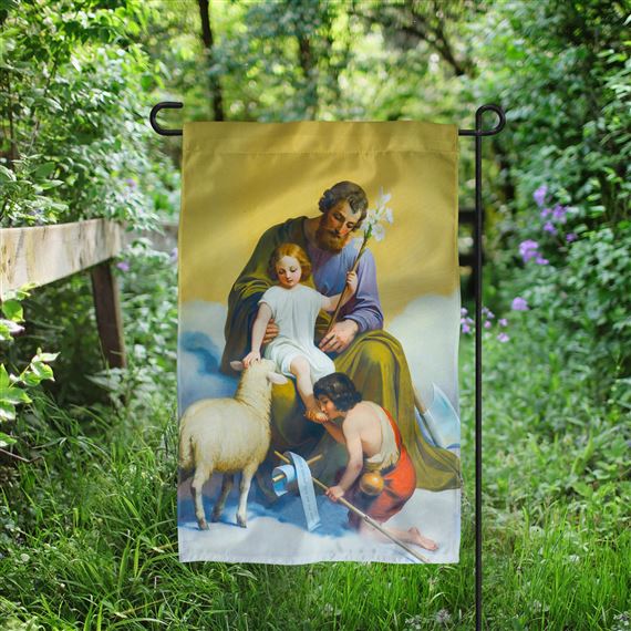 ST. JOSEPH GUARDIAN OF SONS GARDEN FLAG