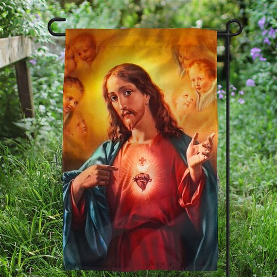 SACRED HEART OF JESUS GARDEN FLAG