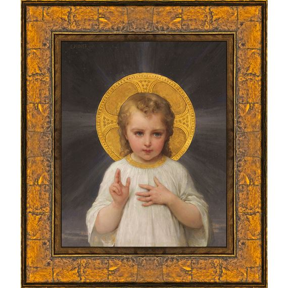 CHILD JESUS - AMBER MOTHER OF PEARL FRAMED PRINT