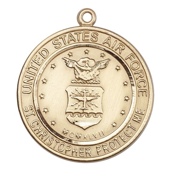 14KT GOLD ST CHRISTOPHER MEDAL - 3/4" x 3/4"