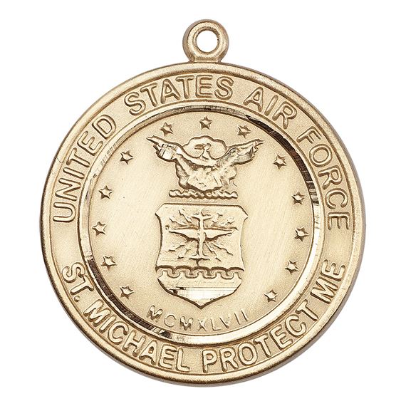 14KT GOLD ST MICHAEL MEDAL - 3/4" x 3/4"