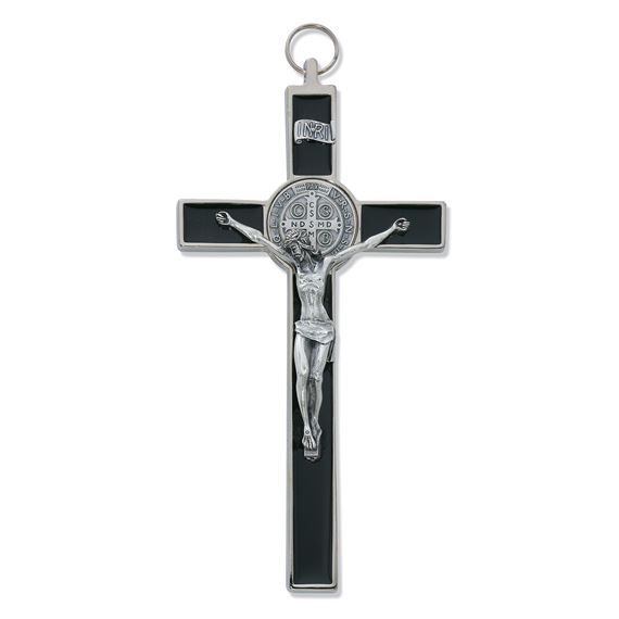 BLACK EPOXY ST. BENEDICT CRUCIFIX - 8"