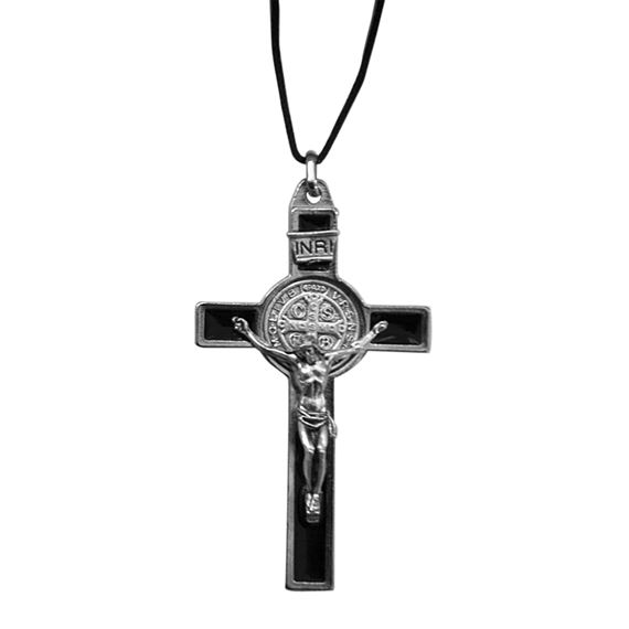 ST. BENEDICT CRUCIFIX - 3 INCH SILVER