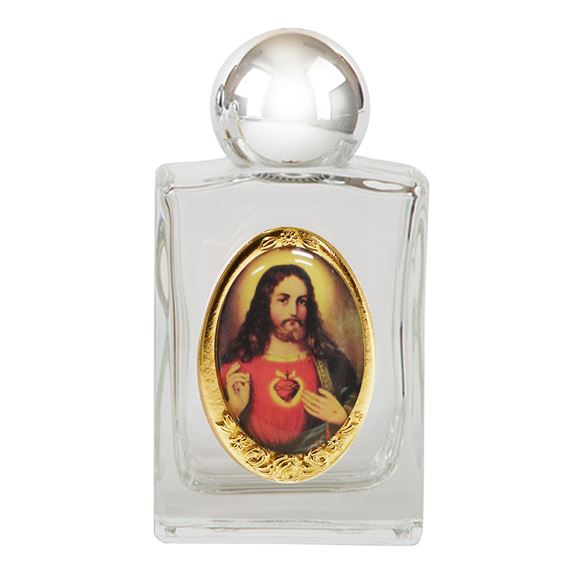 SACRED HEART HOLY WATER BOTTLE (GLASS)