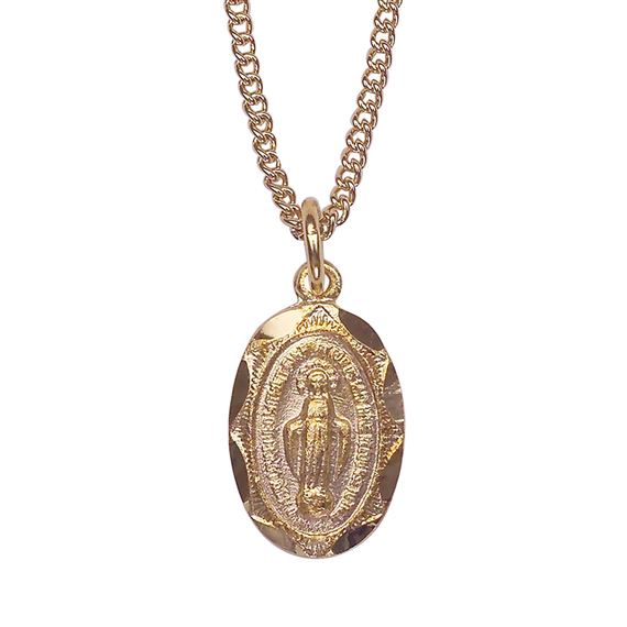 SMALL MIRACULOUS MEDAL - GOLD ON STERLING