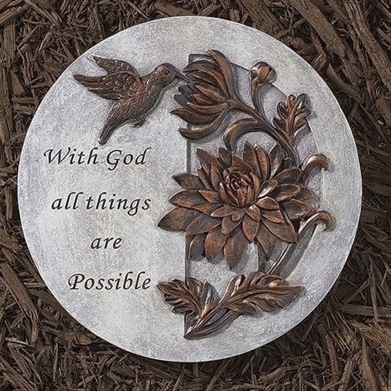 WITH GOD ALL THINGS ARE POSSIBLE - GARDEN STONE - 9"