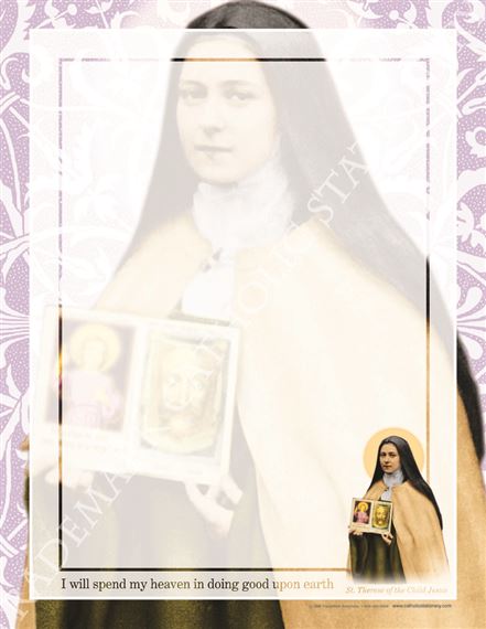 ST. THERESE STATIONERY - PACK OF 50 SHEETS (8½” x 11”)
