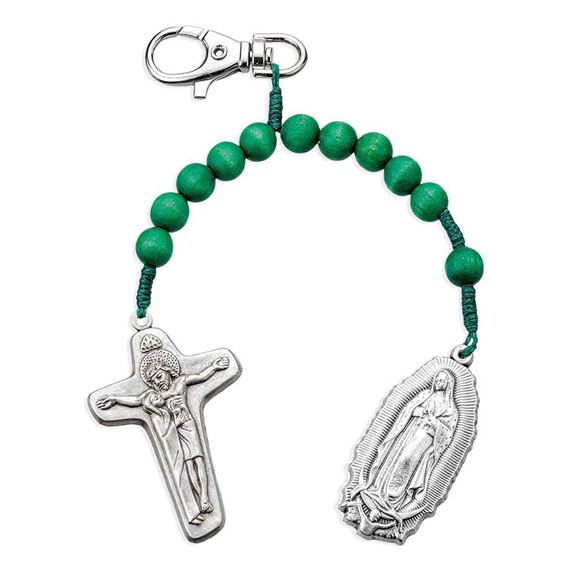 OUR LADY OF GUADALUPE BACKPACK/BELT LOOP ROSARY CLIP