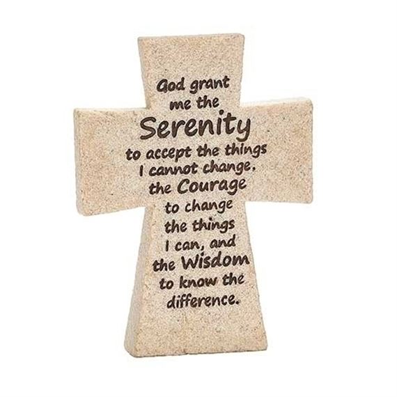 SERENITY PRAYER - TABLE CROSS 4 1/4"