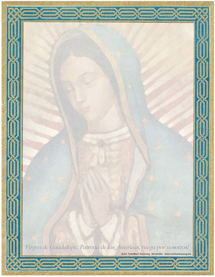 VIRGEN DE GUADALUPE STATIONERY - PACK OF 50 SHEETS (8½” x 11”)