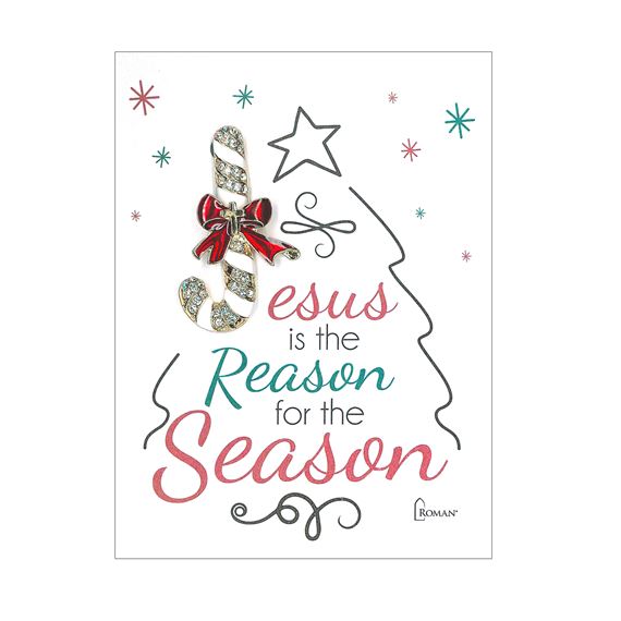 JESUS IS THE REASON CANDY CANE PIN