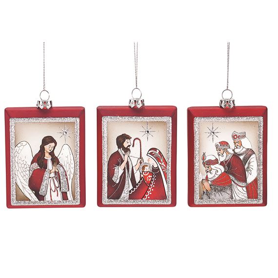 NATIVITY ORNAMENTS - SET OF THREE