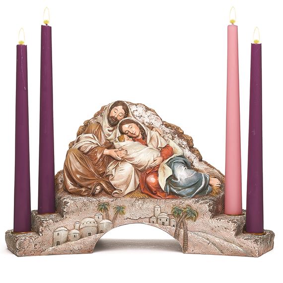 RESTFUL HOLY FAMILY ADVENT CANDLE HOLDER