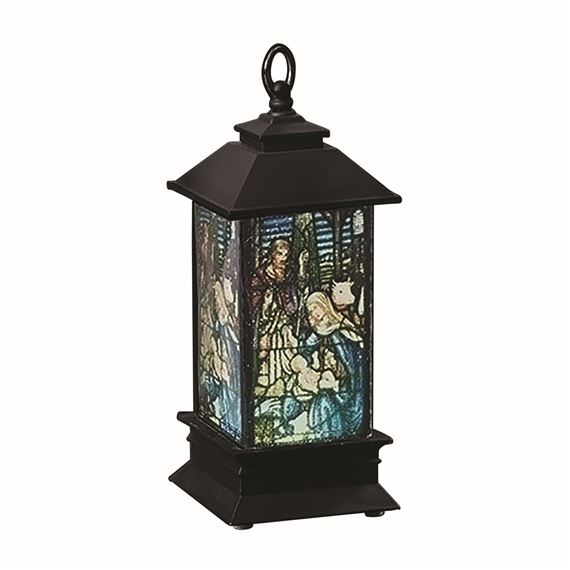 HOLY FAMILY STAINED GLASS LANTERN ORNAMENT