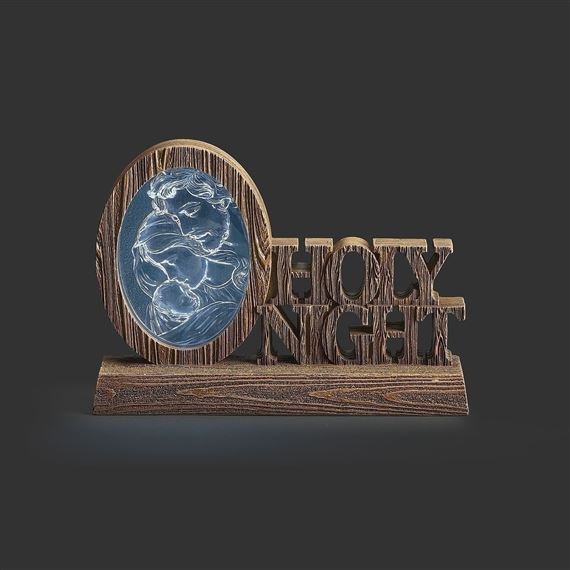 O HOLY NIGHT LIGHTED ACRYLIC HOLY FAMILY DISPLAY