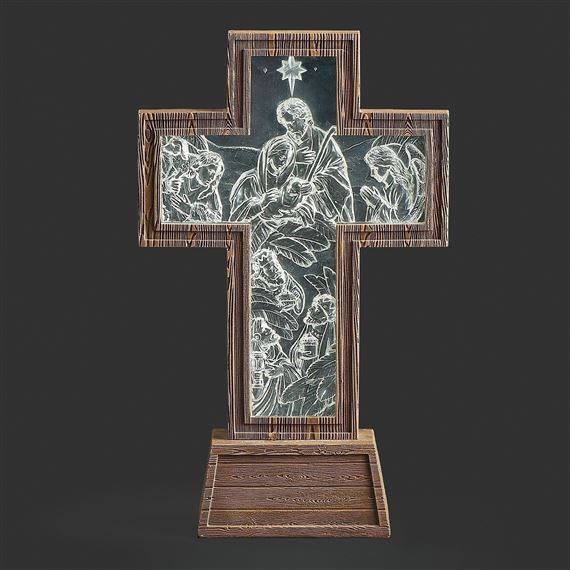 LIGHTED NATIVITY CROSS