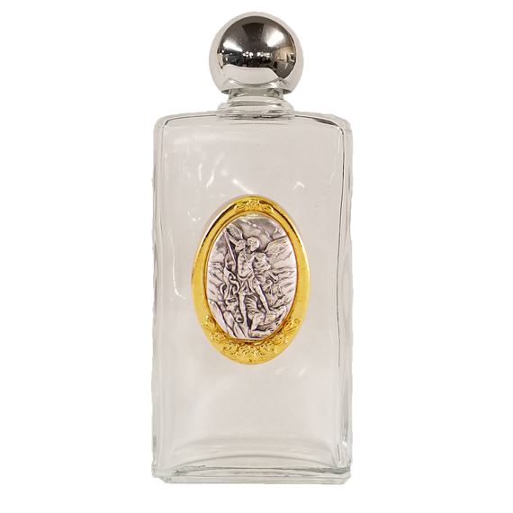 ST. MICHAEL 8-OUNCE HOLY WATER BOTTLE (GLASS)