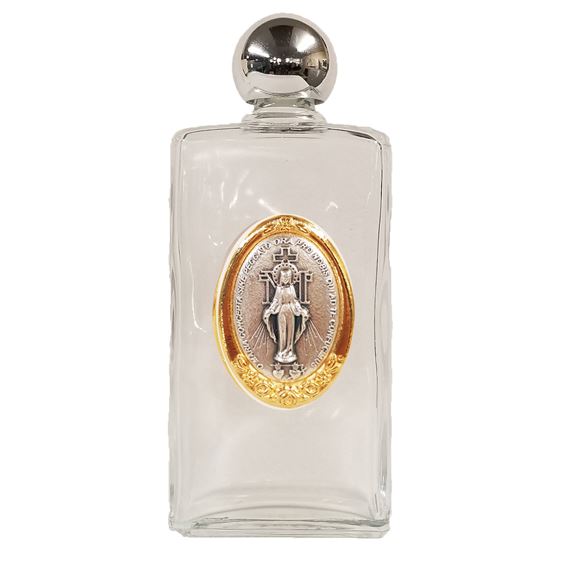 MIRACULOUS MEDAL 8-OUNCE HOLY WATER BOTTLE (GLASS)