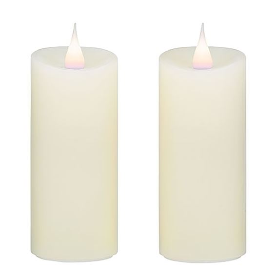 FLAMELESS LED PILLAR CANDLES WITH TIMER & FREE REMOTE (2 PACK) – IVORY