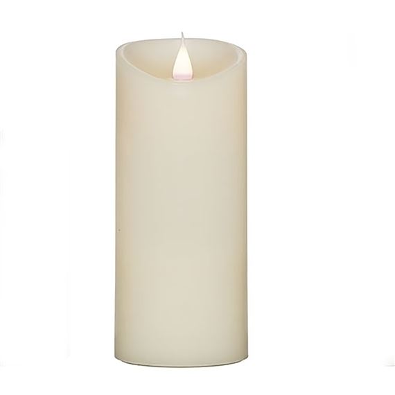 FLAMELESS LED PILLAR CANDLE WITH TIMER & FREE REMOTE - 7" IVORY