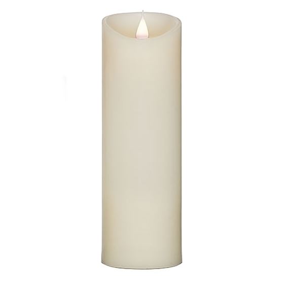FLAMELESS LED PILLAR CANDLE WITH TIMER & FREE REMOTE - 9" IVORY