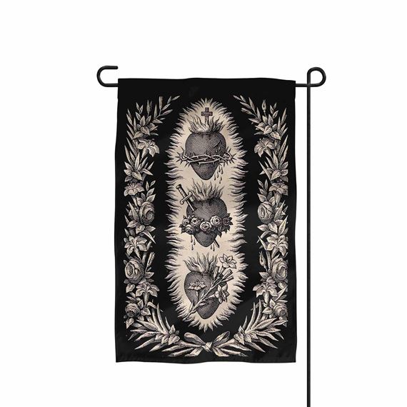THREE HEARTS GARDEN FLAG