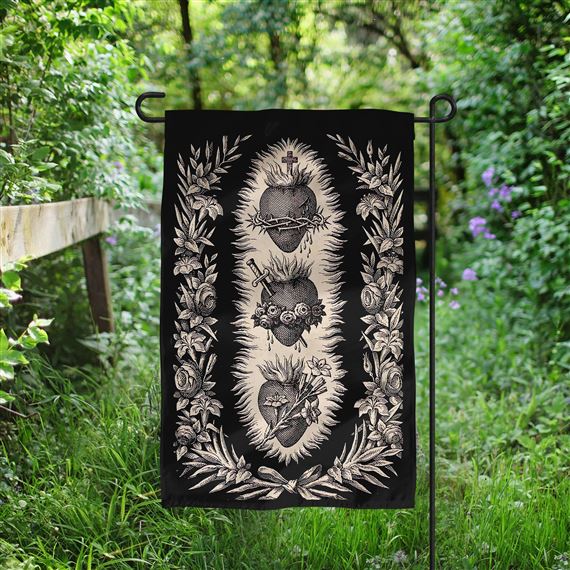 THREE HEARTS GARDEN FLAG