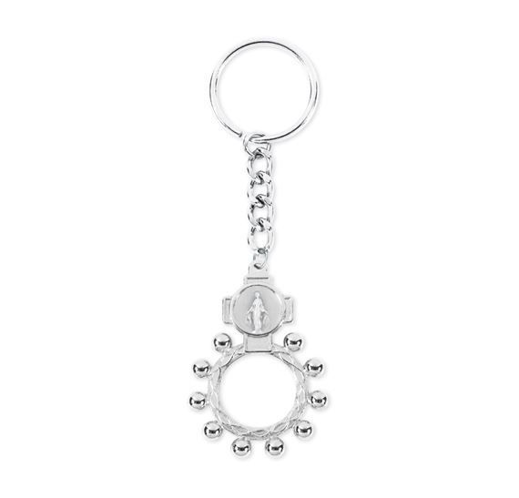 MIRACULOUS MEDAL ROSARY RING KEY CHAIN