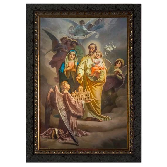 ST. JOSEPH PATRON OF THE UNIVERSAL CHURCH DARK FRAME - 11 1/2" x 15 1/2"