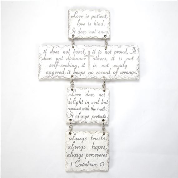 LOVE LETTERS - HANGING CROSS PLAQUE