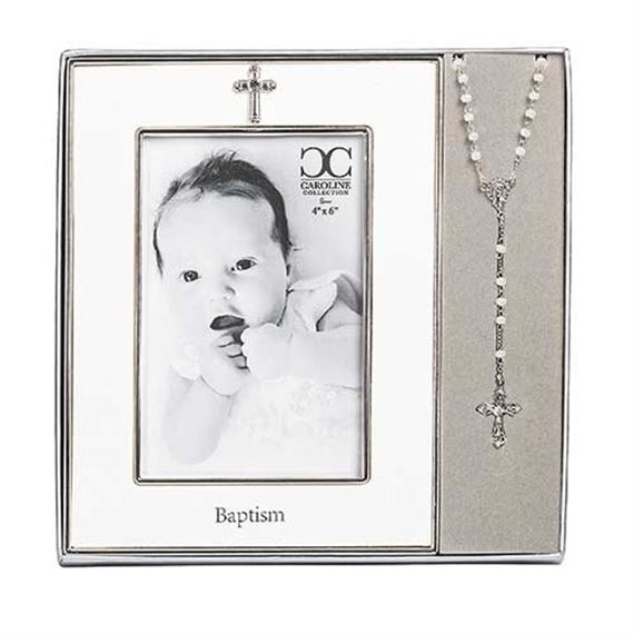 BAPTISMAL FRAME WITH ROSARY