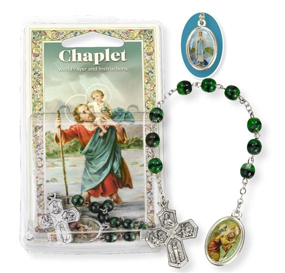 ST. CHRISTOPHER GLASS BEAD CHAPLET