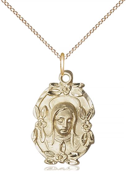 14KT GOLD FILLED MADONNA PENDANT WITH CHAIN