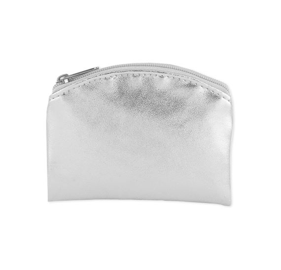 METALLIC SILVER ROSARY POUCH