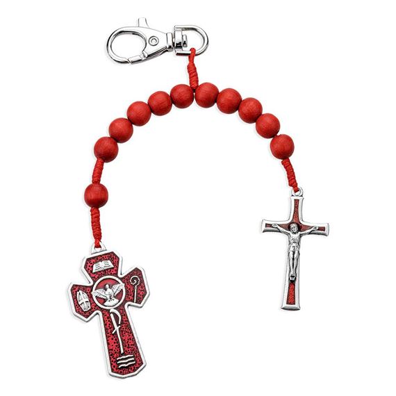 SINGLE DECADE CONFIRMATION BACKPACK/BELT LOOP ROSARY CLIP