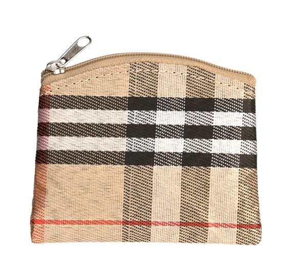 TAN PLAID ROSARY POUCH