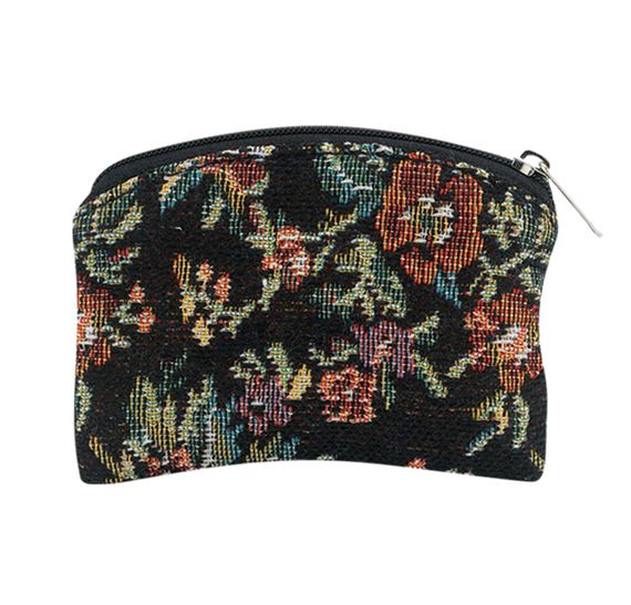 TAPESTRY ROSARY POUCH BLACK