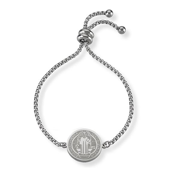 ST. BENEDICT ADJUSTABLE STAINLESS STEEL BOLO BRACELET
